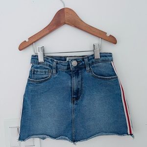 ZaraKids Denim Mini Skirt with Red and White Stripes on the Side